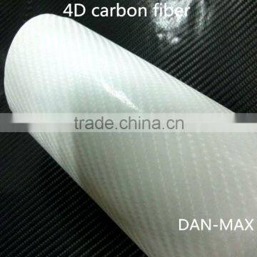 High stretchable white 4d reflective glossy carbon fiber adhesive car vinyl