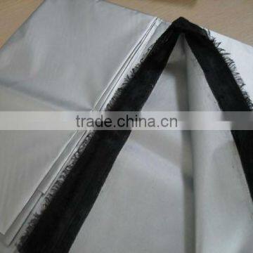 100 Polyester taffeta black silver fabric