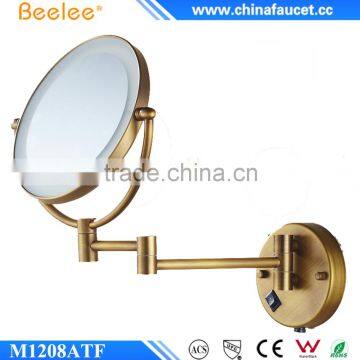 Beelee M1208ATF Wall Mounted Antique Brass Led Lighted Magnifier Bathroom Cosmetic Mirror                        
                                                Quality Choice