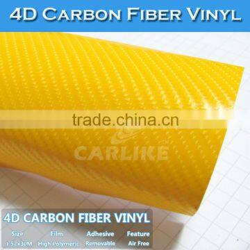 Removable Glue Hot Sale 4D Carbon Fiber Colored Car Wrap Vinyl 1.52x30M