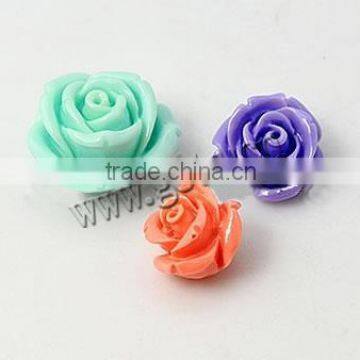 loose bead resin rose flower shaped beads