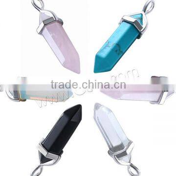 Quartz Jewelry Crystal Pointed Pendulum Hexagonal Pendant