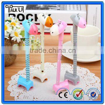 High quality shool stationery cartoon ball pen,cute giraffe hippo ball pen,colorful promotional ball pen