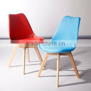 colorful K/D cheaper price WHOLESALE plastic hotel restaurant banquet tulip chair with soft cushion 1028-1