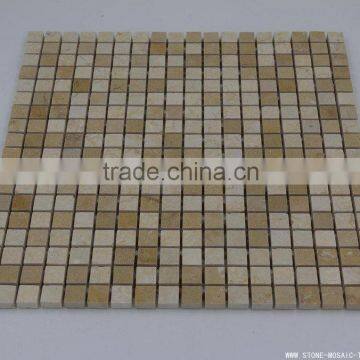 Sunny beige golden marble mosaic 15x15mm polished