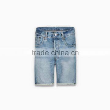 top design men American type classical style denim raw edges short jeans shorts