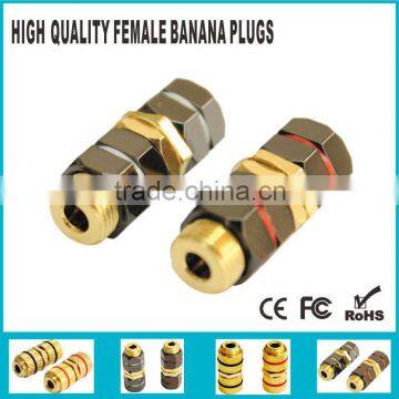 Female banana plug jack connector - male - female pair