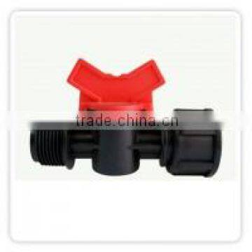 V.807 Threaded Male x Female with Valve for LDPE Tubing