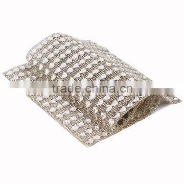 All World Best Price Plastic Rhinestone Mesh Trimming for Christmas /party /wedding Deco photo-3