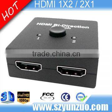 Mini HDMI 2 ports Bi-Direction Switch 2x1 3D support