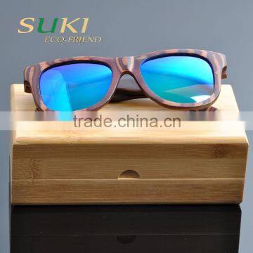 Peacock Wood polarized glasses with bamboo case