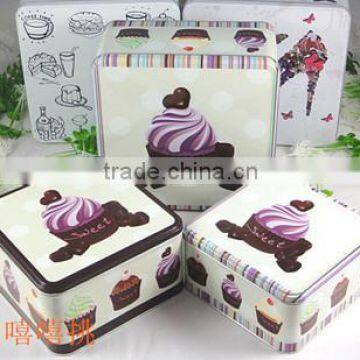 sweet metal candy tin box with icecream printing