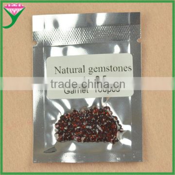 china wholesale price 2.5mm small round shape natural fire red garnet semi precious stone