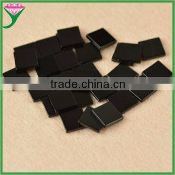 wuzhou hot sale square double flat real natural black agate slice