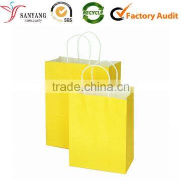 Round rope handles kraft paper eco friendly shopping bag