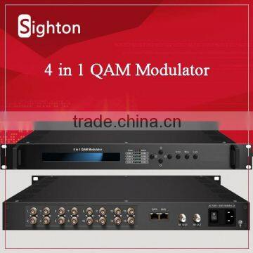 cable headend 16 asi ,8 dvb-s2 input 4 in 1 qam digital tv modulator