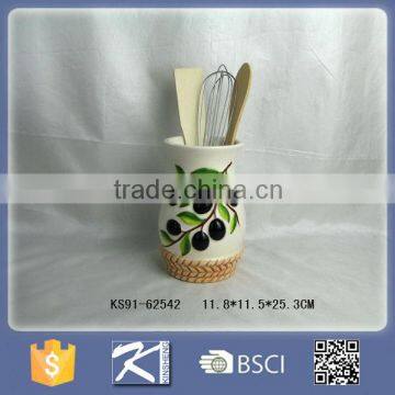 Kinsheng New Product Olive Ceramic Spoon and Ffork Storage Holder photo-3