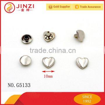 10mm Heart-shaped Metal Rivets for Handbag