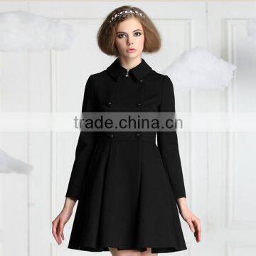 Women Slim Lapel Trench Coat Long Sleeve Jacket Outwear Overcoat Tops Dress