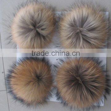 Fluffy Raccoon Fur Pom Poms / Hat Accessories / Fur Pompons