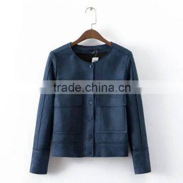 Wholesale Clothing Two Pockets Front Short Jacket photo-2