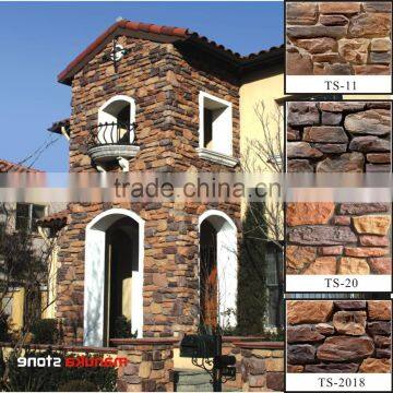 easy install out side wall stone faux PU stone panel