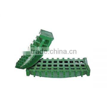 Grate for hammer crusher, wearing spare parts for hammer crusher, High manganese steel grate