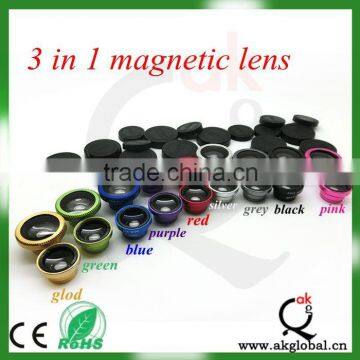 3 in 1 lens for iphone lens mobile phone lens fisheye+marco+wide general use