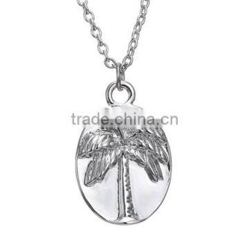 Double Hearts Round Heavy Silver Heart Puzzle Necklace photo-2