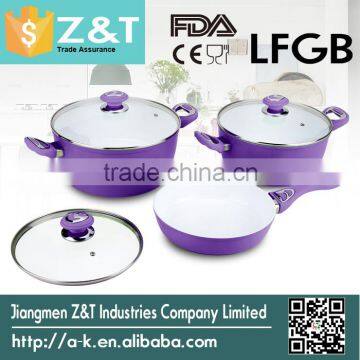 ALUMINUM FORGED CASSEROLE Purple Ceramic Cookware Set photo-3