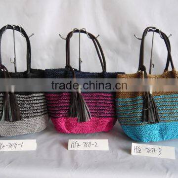 Tassels paper straw handbag