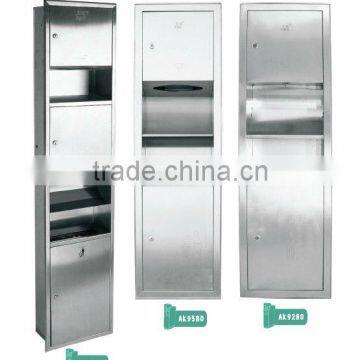 Combination Cabinet RECESSED HAND DRYER +TOWEL DISPENSER +DUSTBIN, SS.304