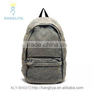 Pure color jean backpack travel canvas bags vintage cowboy backpack