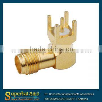 SMA pcb Jack female connector thru hole right angle