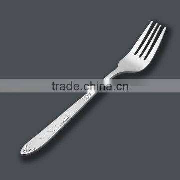 Stainless steel dining flatware set with fashion pattern handle