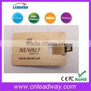 Eco-friendly Wooden / Bamboo Card Shaped USB Flash Drives High Quality Exquisite Gift photo-2