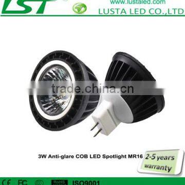 3W GU10/MR16 LED spotlight ,Anti-glare design, Uniform Lighting Effect,GU10 LED COB 3W