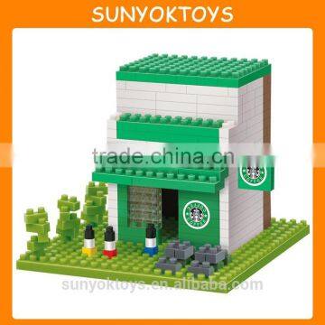 3D Theme Scheduler Toys Coffee Shop DIY Kids Interlocking Building Block