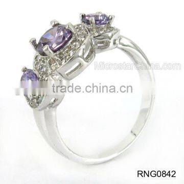 2015 Latest Design Diamond Copper Ring Plated Gold Wedding Ring Supplier photo-6