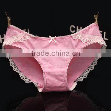 337 Candy color lace bow low waist triangle underwear 2015