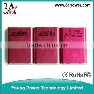 li-ion battery cells moli 103450 1800mah 3.7v power bank mobile battery