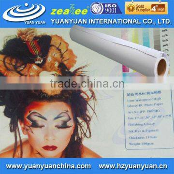 Waterproof high glossy RC photo paper