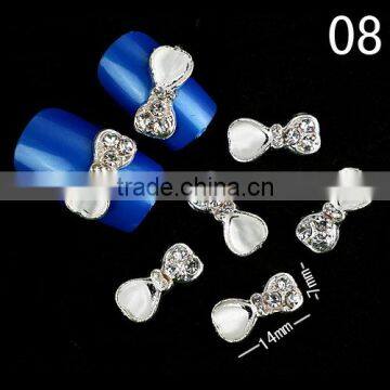 3d Metal Nail Decoration Bow Tie Rhinestone Nail Art&design Pictures