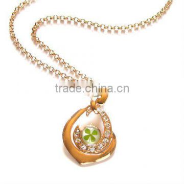 Original four leaf clover lucky jewelry necklaces with golden plated