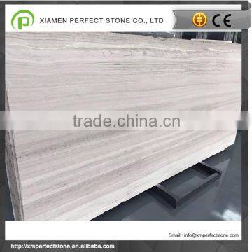 2cm Thick White Wood Vein Marble Slabs With White Marble Wood Slab