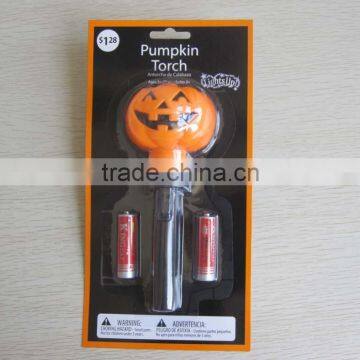 plastic pumpkin halloween flashlight for promotion