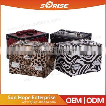 Zebra pattern Plastic PVC Plate Jewerly Cosmetic Makeup Box