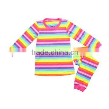 Childrens boutique clothing high quality toddler sleepwear pajamas kids rainbow color kids pajamas