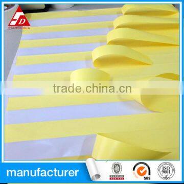 Cast coated self adhesive paper with slit release paper