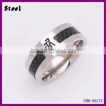 Best Selling Yiwu factory 316L Stainless Steel CTR Alphabet Finger Ring